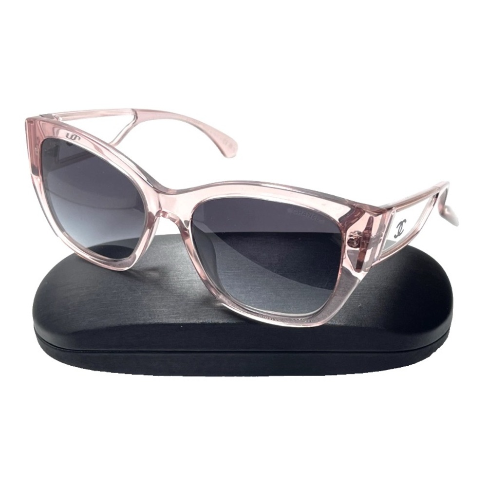 CHANEL 5429-A c.1689 /S6 Pink Plastic Cat Eye Transparent Women's Sunglasses
